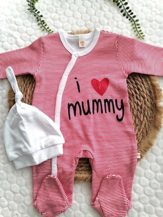 Mummy Daddy İnce Çizgili 2 li Tulum