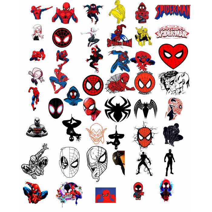 50 Adet Spider Man Sticker Set