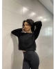 Siyah Crop Kazak