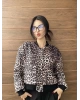 Leopar Desen Crop Ceket