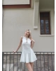 Beyaz Bağlama Detay Tasarım Mini Şortlu Elbise
