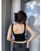 Siyah Fiyonk Detay Tasarım Crop Bluz