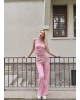 Pembe Omuz Detay Bürümcük Alt Üst Takım