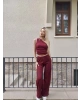 Bordo Omuz Detay Bürümcük Alt Üst Takım