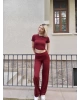 Bordo Büzgü Detay Bürümcük Alt Üst Takım