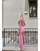 Pembe Büzgü Detay Bürümcük Alt Üst Takım