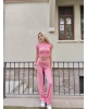 Pembe Büzgü Detay Bürümcük Alt Üst Takım