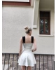 Beyaz Garnili Fiyonk Mini Elbise