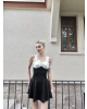 Siyah Garnili Fiyonk Mini Elbise