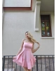 Pembe Askılı Prenses Elbise