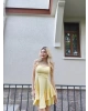 Sarı Askılı Prenses Elbise
