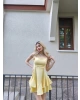 Sarı Askılı Prenses Elbise