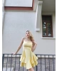 Sarı Askılı Prenses Elbise