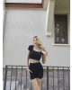Siyah Kısa Kollu Tayt Takım