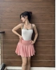 Pembe Pileli Şort Etek