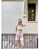 Pembe Çizgili Şort