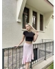 Pembe Asimetrik Bürümcük Etek