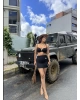 Siyah Deniz Yıldızlı Crop Etek Takım