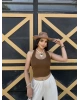 Kahverengi Boyundan Geçirmeli Fitilli Crop