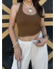Kahverengi Boyundan Geçirmeli Fitilli Crop