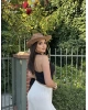 Siyah Boyundan Geçirmeli Fitilli Crop