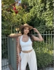 Beyaz Boyundan Geçirmeli Fitilli Crop
