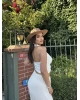 Beyaz Boyundan Geçirmeli Fitilli Crop