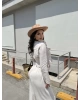 Bej Ön Bağlamalı Bluz