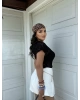 Siyah Dantel Detay Bluz