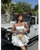 Beyaz Askılı Prenses Elbise