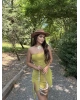 Yeşil Straplez Tasarım Elbise