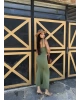 Haki Askılı Çan Elbise