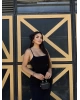 Siyah Askılı Çan Elbise