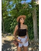 Beyaz Kot Şort