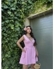 Pembe Dantel Detay Cepli Elbise
