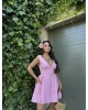Pembe Dantel Detay Cepli Elbise