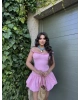 Pembe Fırfırlı Balon Elbise
