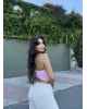 Pembe Boyundan Geçirmeli Crop