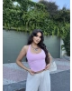 Pembe Boyundan Geçirmeli Crop