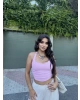 Pembe Boyundan Geçirmeli Crop
