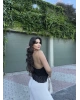 Siyah Askılı Dantel Detay Büstiyer