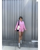 Pembe Gömlek Şort Takım