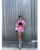 Pembe Gömlek Şort Takım