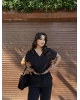 Siyah Yarasa Kol Keten Takım