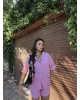 Pembe Keten Gömlek Takım