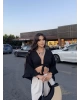 Siyah Bağlamalı Crop Bluz