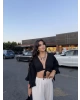 Siyah Bağlamalı Crop Bluz