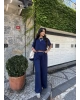 Lacivert Bisiklet Yaka Oversize Takım
