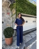 Lacivert Bisiklet Yaka Oversize Takım