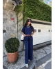 Lacivert Bisiklet Yaka Oversize Takım